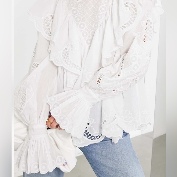 Elegant White Lace Blouse - Picture 2 of 4